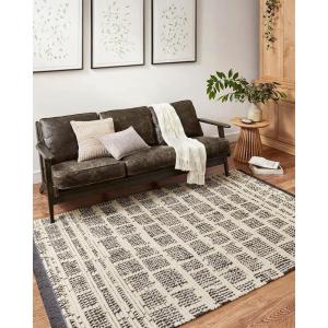 Loloi Chris Loves Julia Alice Collection ALI-04 Cream/Black 6′-5″ x 9′-2″ Area Rug(Cream / Gray)