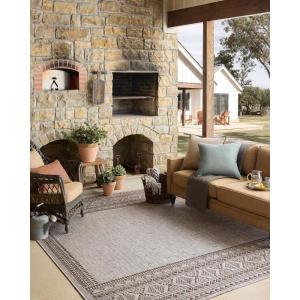 Loloi Easton Collection ESN-05 Wheat/Ivory 6′-7″ x 9′-4″ Area Rug(Coffee / Dove)