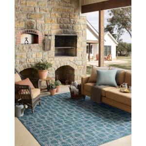 Loloi Easton Collection ESN-05 Wheat/Ivory 6′-7″ x 9′-4″ Area Rug(Fog / Teal)