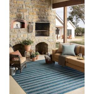 Loloi Easton Collection ESN-05 Wheat/Ivory 6′-7″ x 9′-4″ Area Rug(Teal / Fog)
