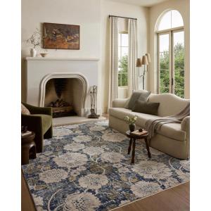 Loloi Eileen Collection ELE-03 Natural/Multi 7′-10″ x 10′-2″ Fringe Area Rug(Denim / Natural)