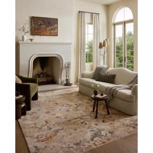 Loloi Eileen Collection ELE-03 Natural/Multi 7′-10″ x 10′-2″ Fringe Area Rug(Mist / Sunset)