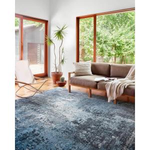 Loloi II Samra Collection SAM-08 Ivory/Multi 5′-3″ x 7′-9″ Area Rug(Charcoal / Sky)
