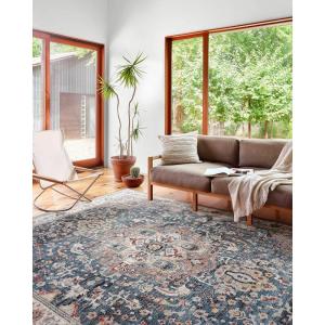 Loloi II Samra Collection SAM-08 Ivory/Multi 5′-3″ x 7′-9″ Area Rug(Slate / Multi)