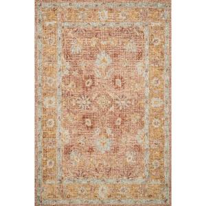 Loloi Julian 5′-0″ x 7′-6″ Area Rug in Ivory/Multi – Classic Design Indoor Rug, Antique-Inspired Modern Rug for Living Room, Bedroom, Entryway & Hallyway, Dining Areas(Terracotta / Gold)