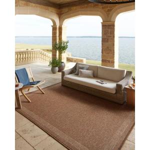 Loloi Merrick Collection MER-03 Natural/Oatmeal 6′-3″ x 9′-2″ Area Rug(Cinnamon / Multi)