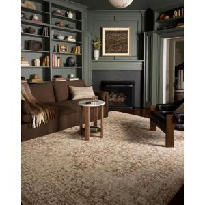 Loloi Newman Collection NEW-02 Dark Taupe/Natural 5′-3″ x 7′-6″ .37″ Pile Height, Area Rug, Soft, Durable, Non-Shedding, Easy Clean, Rug for Living Room(Bark / Natural)