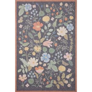 Loloi Rifle Paper Co Cotswolds Sky 5′-0″ x 7′-6″ Area Rug(Black)