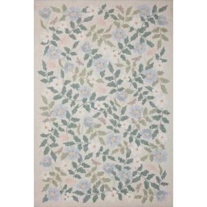 Loloi Rifle Paper Co Cotswolds Sky 5′-0″ x 7′-6″ Area Rug(Sand)