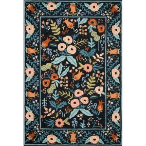 Loloi Rifle Paper Co Les Fleurs Blush/Multi 7′-9″ x 9′-9″ Area Rug(Black)