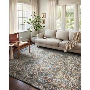 Loloi Saban Collection SAB-02 Rust/Beige 7′-10″ x 10′ Area Rug(Blue / Sand)