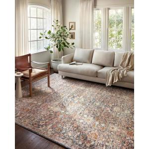 Loloi Saban Collection SAB-02 Rust/Beige 7′-10″ x 10′ Area Rug(Navy / Rust)