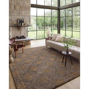 Loloi Varena Collection VAR-02 Berry/Multi 5′-0″ x 7′-6″ Area Rug(Plum / Gold)