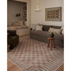 Loloi Amber Lewis Cali Collection CIL-04 Ivory/Tobacco 7′-10″ x 10′ Area Rug(Brick / Natural)
