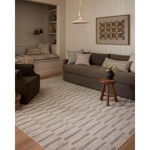 Loloi Amber Lewis Cali Collection CIL-04 Ivory/Tobacco 7′-10″ x 10′ Area Rug(Ivory / Tobacco)
