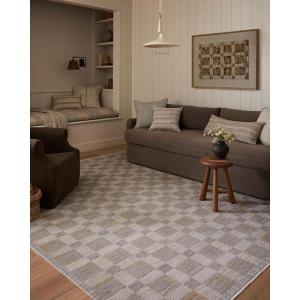 Loloi Amber Lewis Cali Collection CIL-04 Ivory/Tobacco 7′-10″ x 10′ Area Rug(Mist / Wheat)