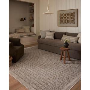 Loloi Amber Lewis Cali Collection CIL-04 Ivory/Tobacco 7′-10″ x 10′ Area Rug(Natural / Slate)