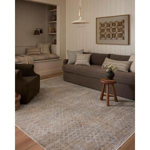 Loloi Amber Lewis Cali Collection CIL-04 Ivory/Tobacco 7′-10″ x 10′ Area Rug(Taupe / Multi)