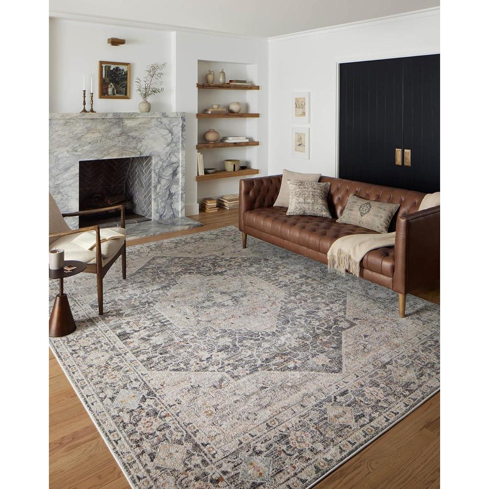 image:imageLoloi Monroe Collection MON04 NaturalMulti 116 x 15 Area RugCharcoal Multi