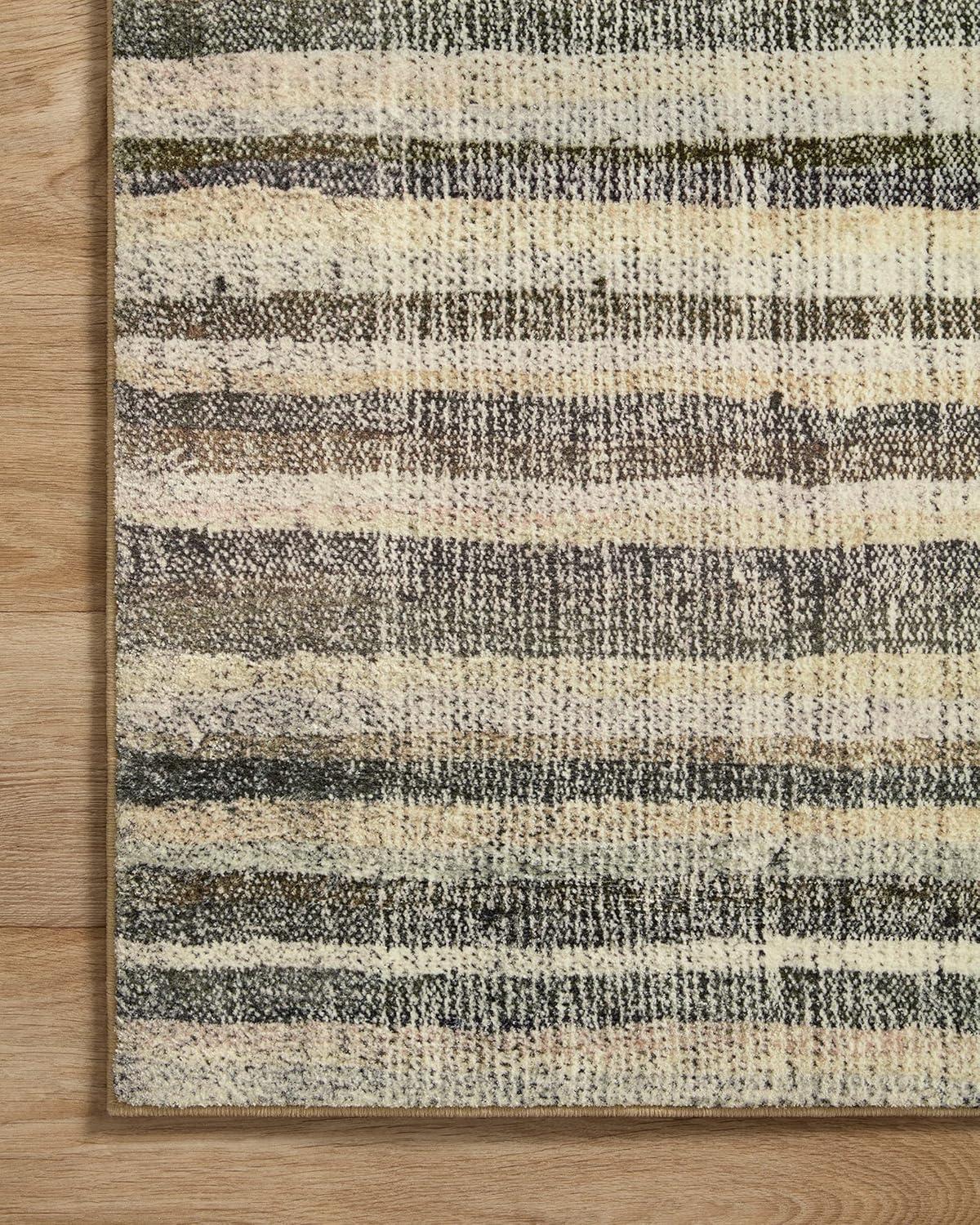 image:imageLoloi Chris Loves Julia Humphrey Collection HUM02 IvoryMulti 73 x 93 38 Pile Height Area Rug feat CloudPileNatural Moss