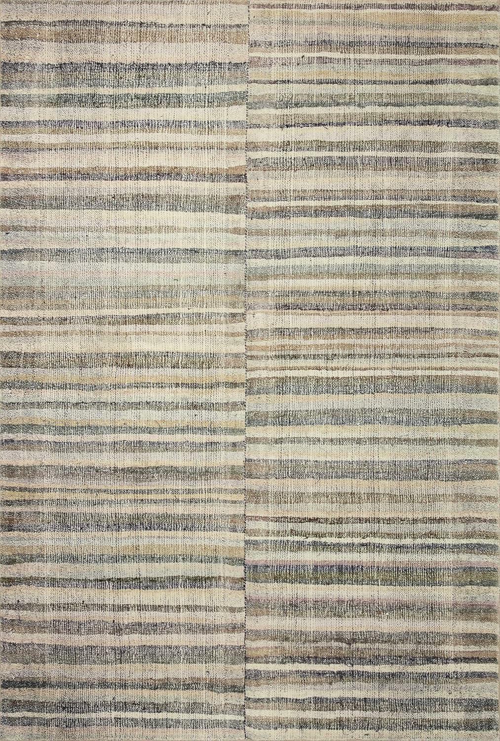 image:imageLoloi Chris Loves Julia Humphrey Collection HUM02 IvoryMulti 73 x 93 38 Pile Height Area Rug feat CloudPileNatural Moss
