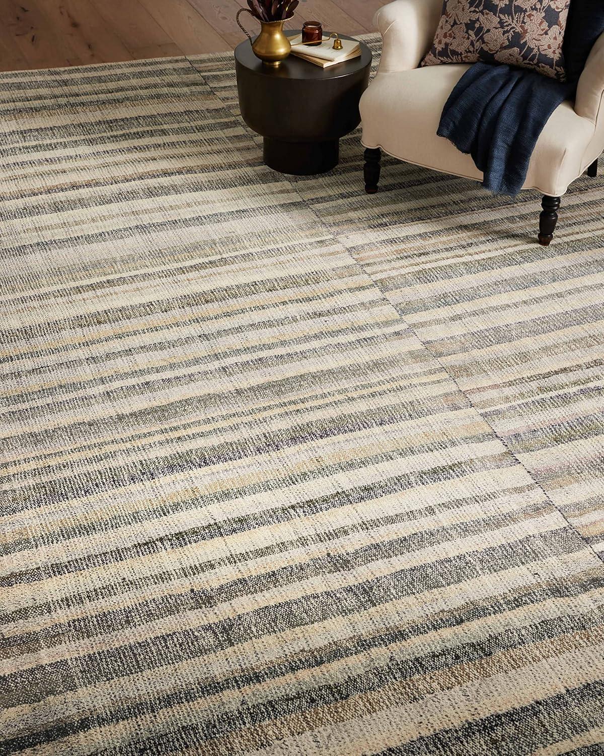 image:imageLoloi Chris Loves Julia Humphrey Collection HUM02 IvoryMulti 73 x 93 38 Pile Height Area Rug feat CloudPileNatural Moss