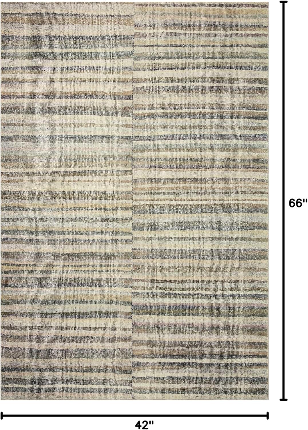 image:imageLoloi Chris Loves Julia Humphrey Collection HUM02 IvoryMulti 73 x 93 38 Pile Height Area Rug feat CloudPileNatural Moss