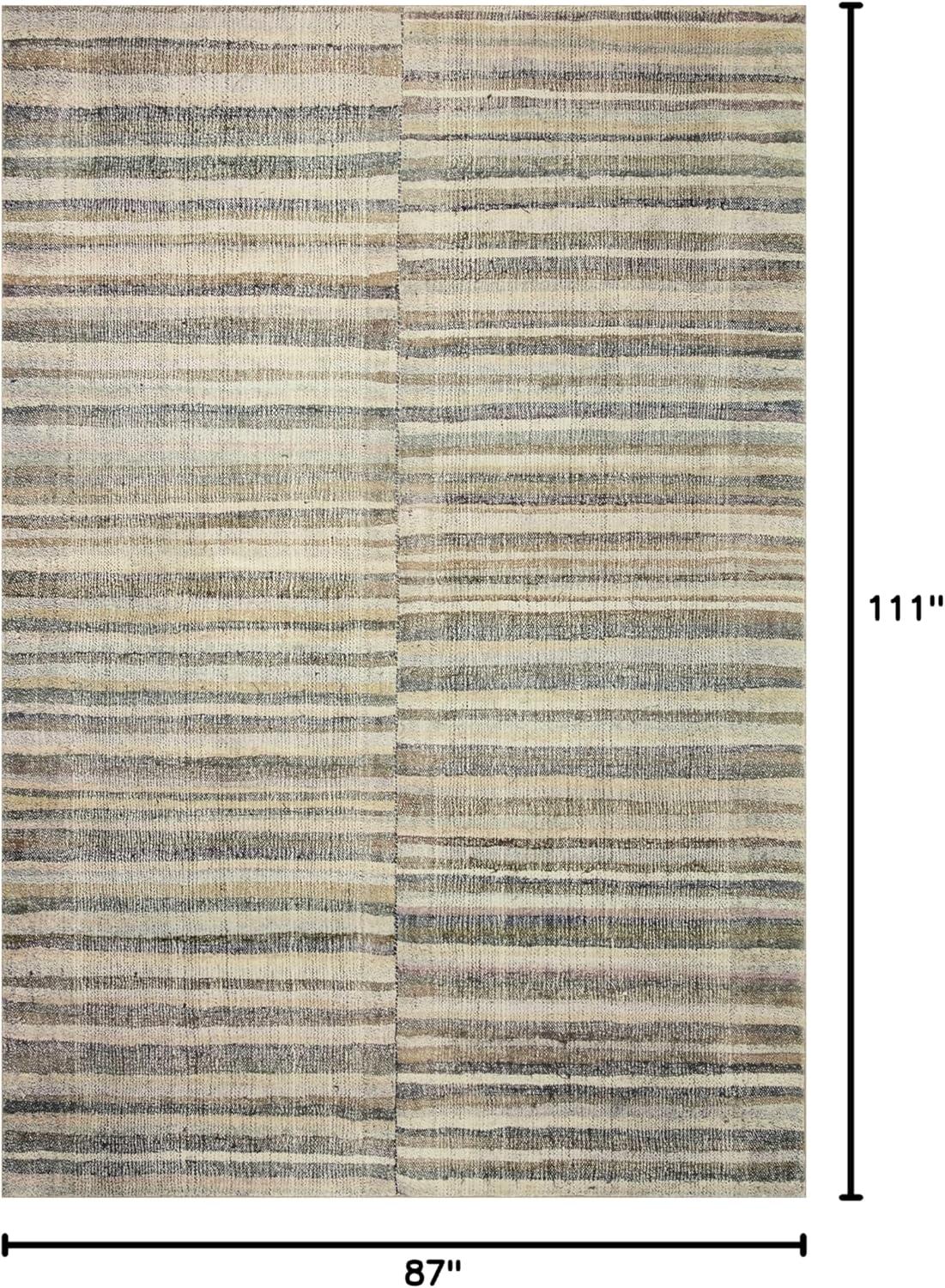 image:imageLoloi Chris Loves Julia Humphrey Collection HUM02 IvoryMulti 73 x 93 38 Pile Height Area Rug feat CloudPileNatural Moss