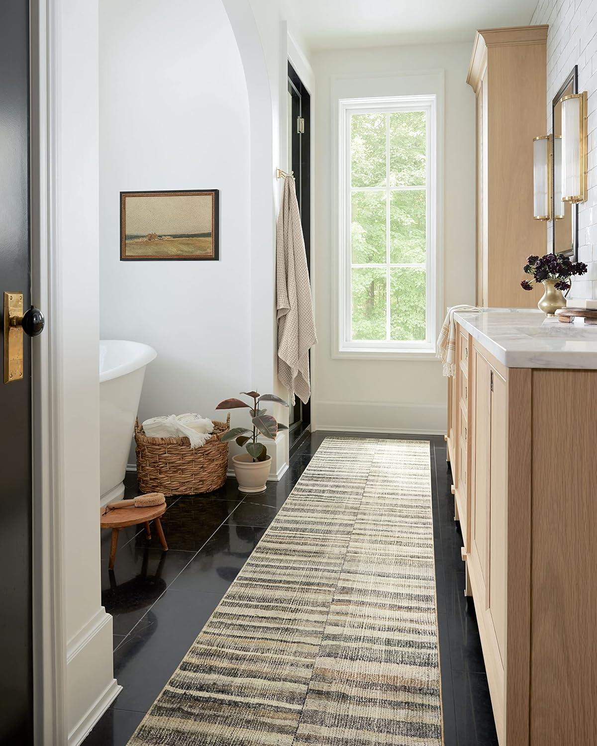 image:imageLoloi Chris Loves Julia Humphrey Collection HUM02 IvoryMulti 73 x 93 38 Pile Height Area Rug feat CloudPileNatural Moss