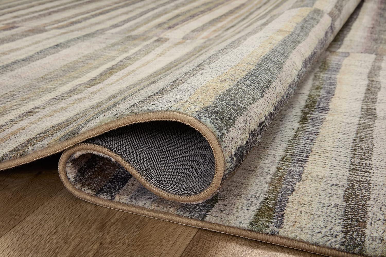 image:imageLoloi Chris Loves Julia Humphrey Collection HUM02 IvoryMulti 73 x 93 38 Pile Height Area Rug feat CloudPileNatural Moss