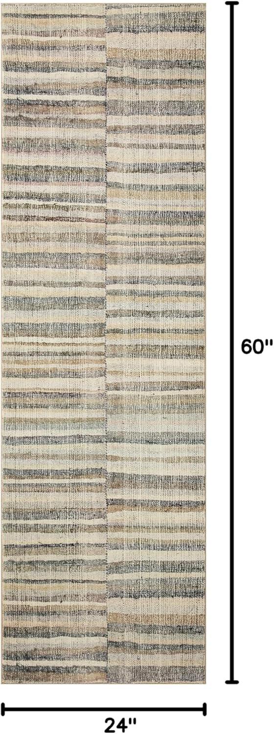 image:imageLoloi Chris Loves Julia Humphrey Collection HUM02 IvoryMulti 73 x 93 38 Pile Height Area Rug feat CloudPileNatural Moss