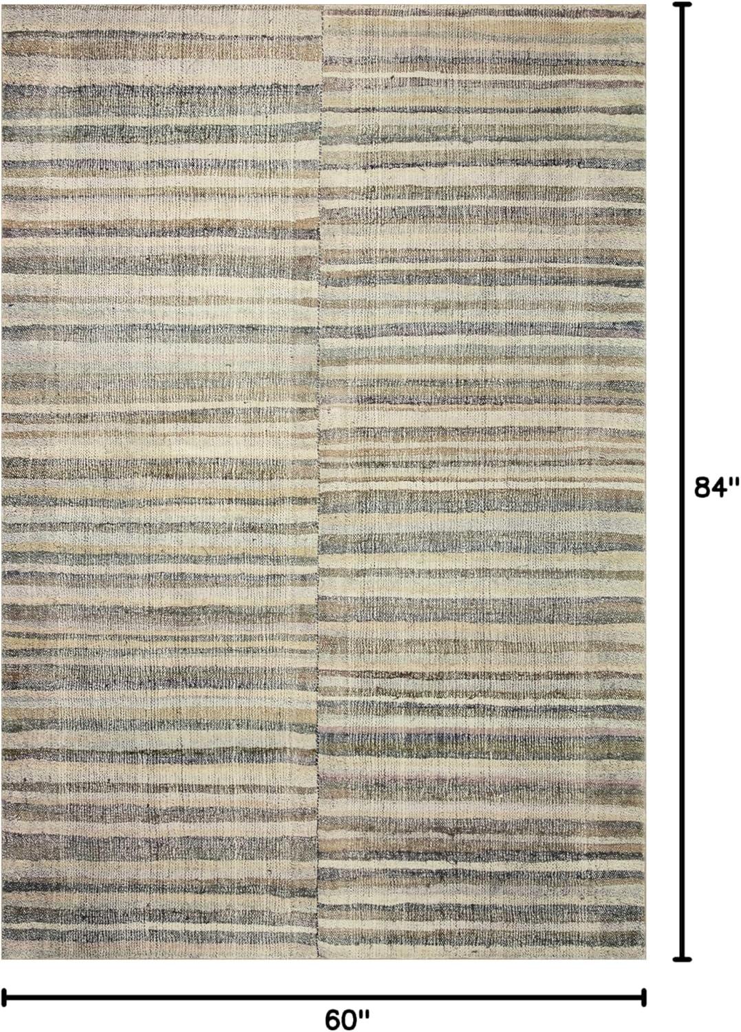 image:imageLoloi Chris Loves Julia Humphrey Collection HUM02 IvoryMulti 73 x 93 38 Pile Height Area Rug feat CloudPileNatural Moss