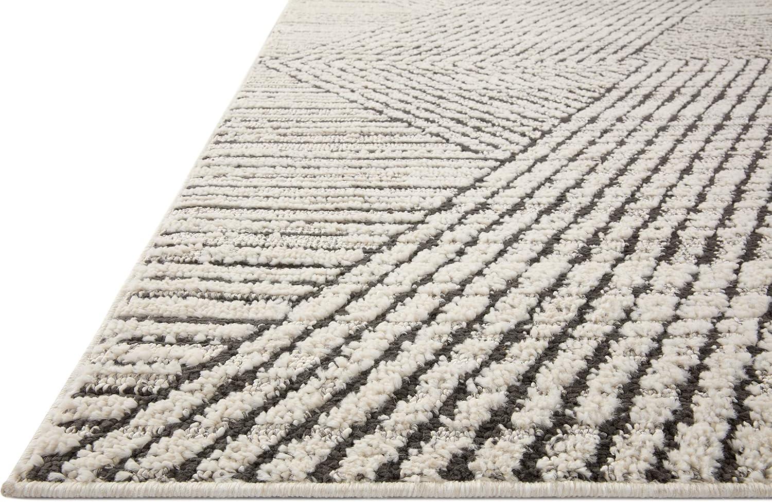 image:imageLoloi Fabian Collection FAB02 IvoryCharcoal 92 x 13 Area RugCharcoal Ivory
