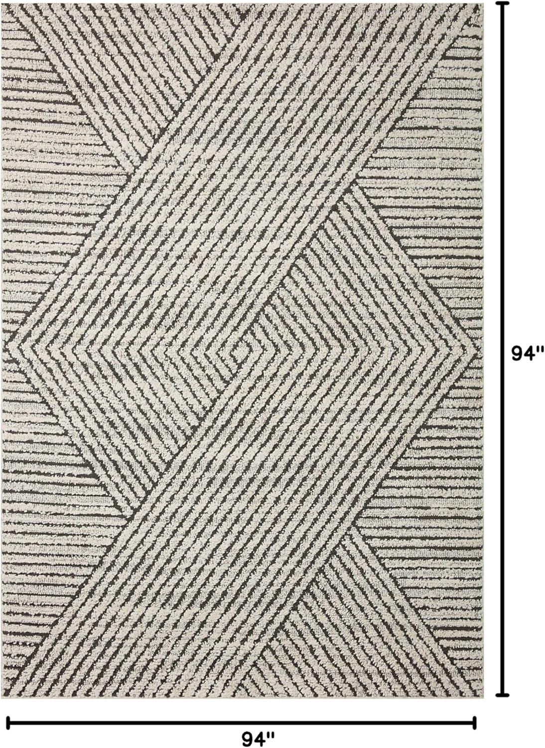 image:imageLoloi Fabian Collection FAB02 IvoryCharcoal 92 x 13 Area RugCharcoal Ivory