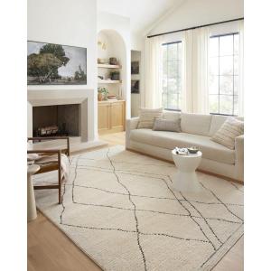 Loloi Fabian Collection FAB-02 Ivory/Charcoal 9′-2″ x 13′ Area Rug(Ivory / Charcoal)