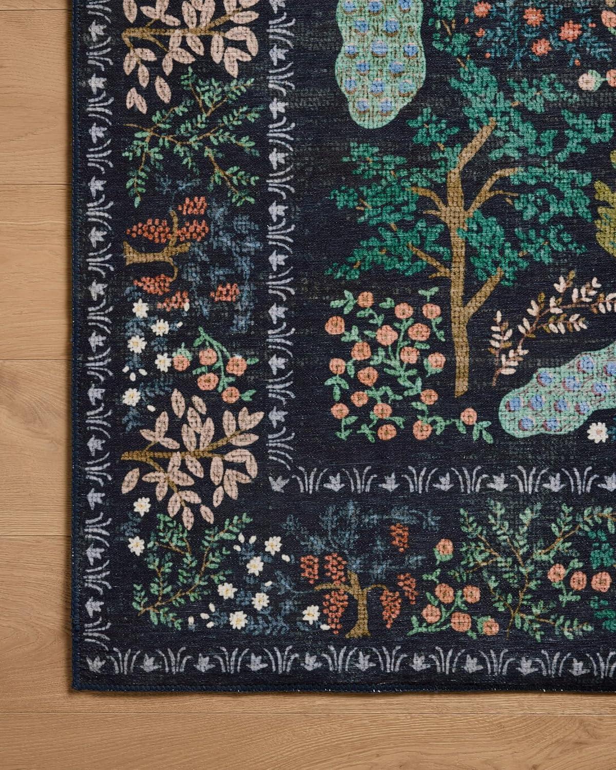 image:imageLoloi Rifle Paper Co Canopy Collection CNP05 Charcoal 23 x 39 Accent Rug