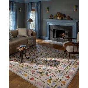 Loloi Rifle Paper Co. Canopy Collection CNP-04 Cream/Multi 2′-3″ x 5′ Accent Rug