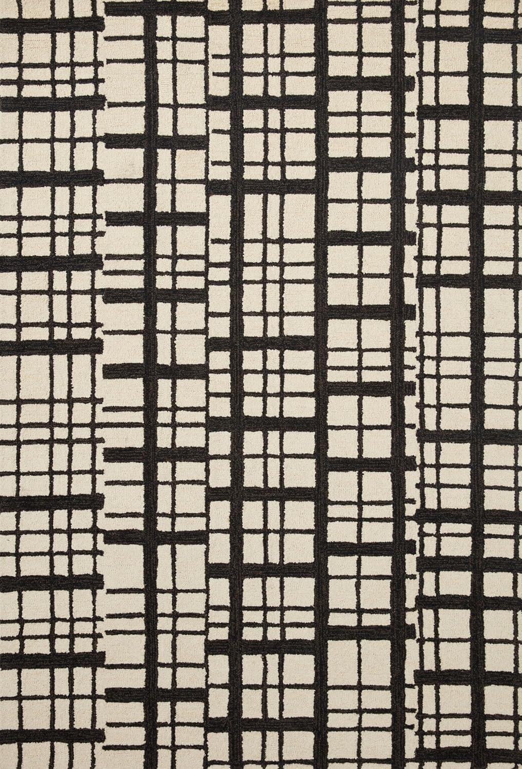 image:imageLoloi Chris Loves Julia Polly 23 x 39 Accent Rug in IvoryNatural Large Neutral Area Rug Unique Patterned Rug for Living Room Bedroom Dining Area Home OfficeBlack Ivory
