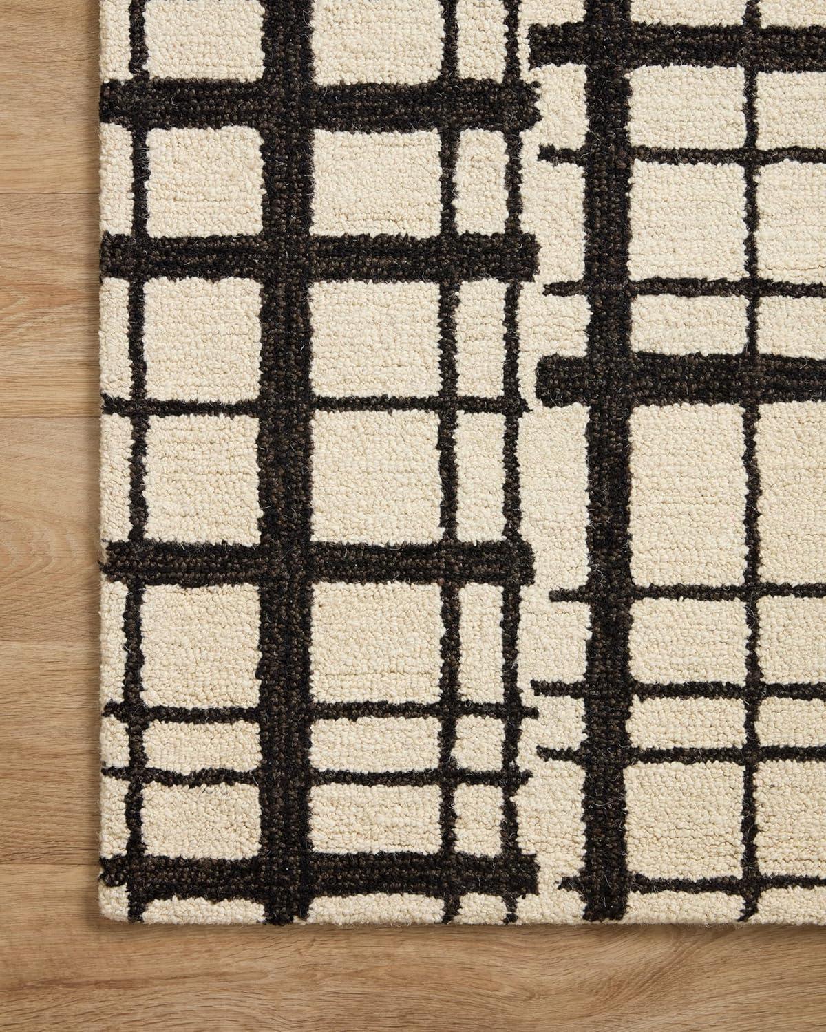 image:imageLoloi Chris Loves Julia Polly 23 x 39 Accent Rug in IvoryNatural Large Neutral Area Rug Unique Patterned Rug for Living Room Bedroom Dining Area Home OfficeBlack Ivory