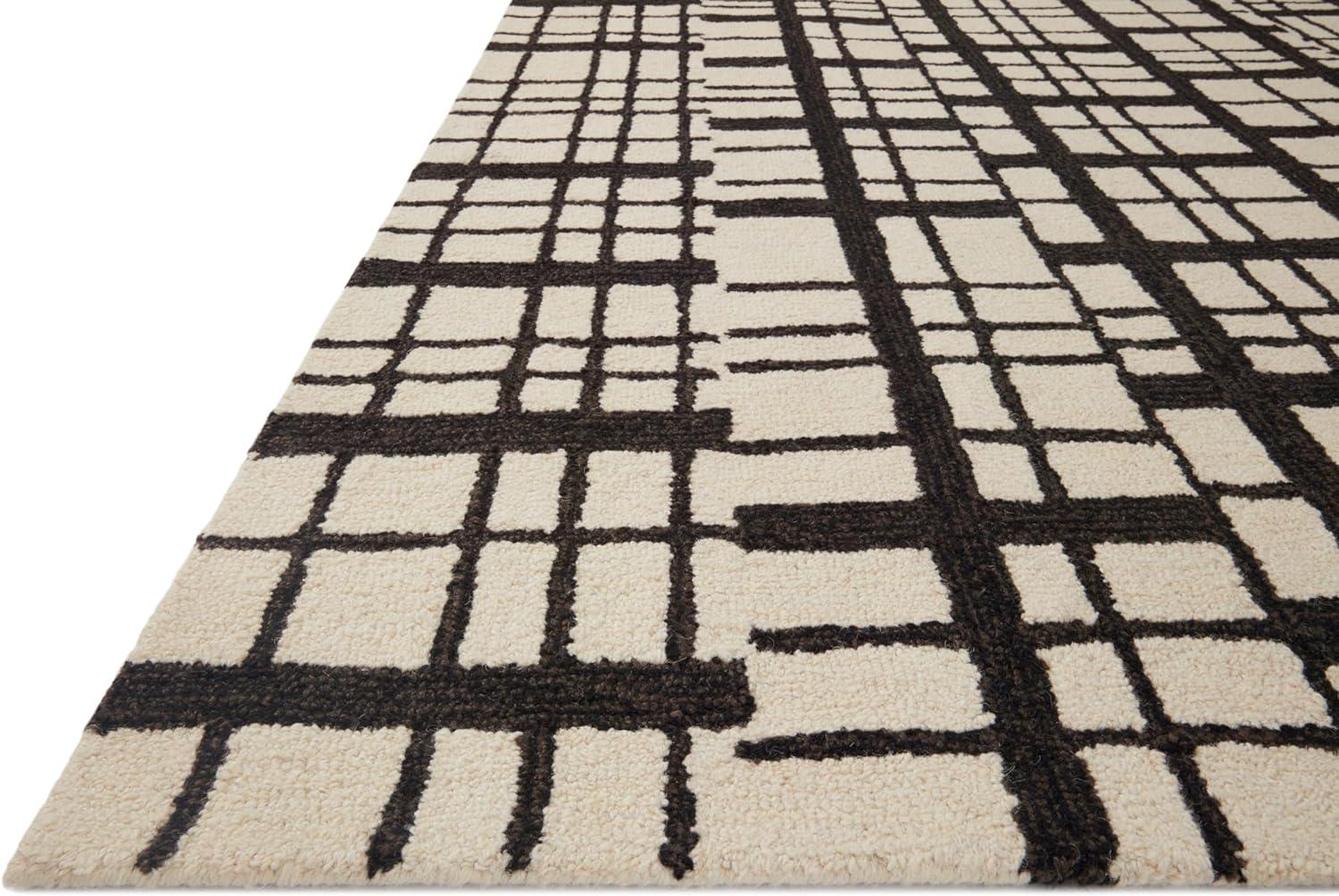 image:imageLoloi Chris Loves Julia Polly 23 x 39 Accent Rug in IvoryNatural Large Neutral Area Rug Unique Patterned Rug for Living Room Bedroom Dining Area Home OfficeBlack Ivory
