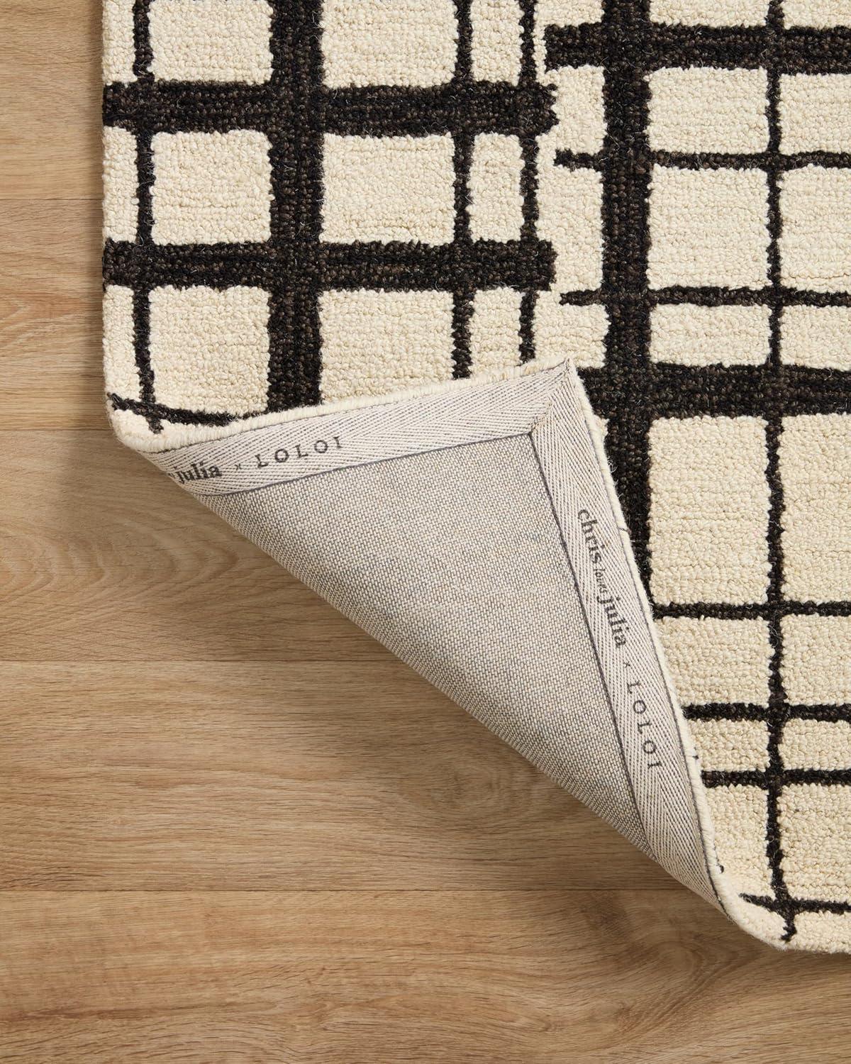 image:imageLoloi Chris Loves Julia Polly 23 x 39 Accent Rug in IvoryNatural Large Neutral Area Rug Unique Patterned Rug for Living Room Bedroom Dining Area Home OfficeBlack Ivory