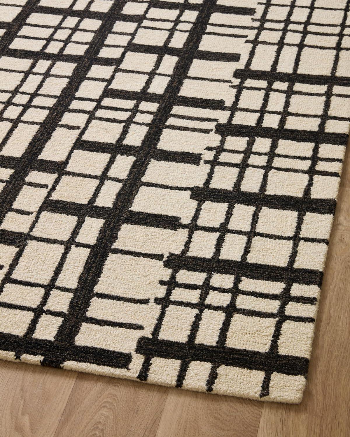 image:imageLoloi Chris Loves Julia Polly 23 x 39 Accent Rug in IvoryNatural Large Neutral Area Rug Unique Patterned Rug for Living Room Bedroom Dining Area Home OfficeBlack Ivory