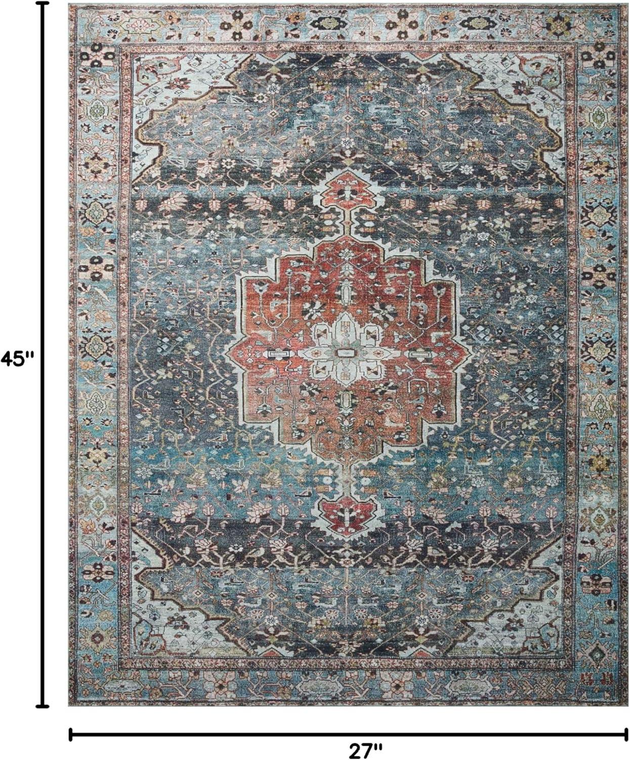 image:imageLoloi Margot Collection MAT04 AntiqueSage 36 x 56 Accent Rug feat CloudPile NoShed Easy Clean Large Patterned Area Rug for Living Room Bedroom Dining AreaOcean Brick