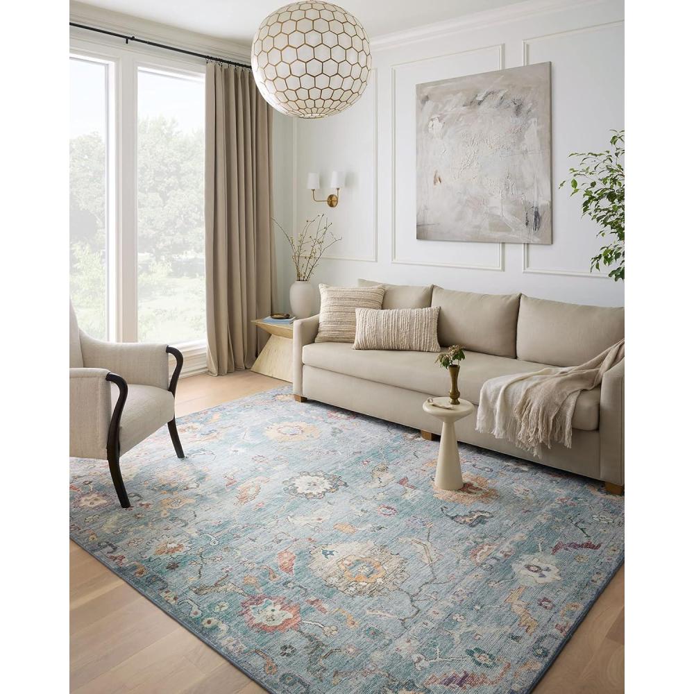 image:imageLoloi Margot Collection MAT04 AntiqueSage 36 x 56 Accent Rug feat CloudPile NoShed Easy Clean Large Patterned Area Rug for Living Room Bedroom Dining AreaDenim Multi