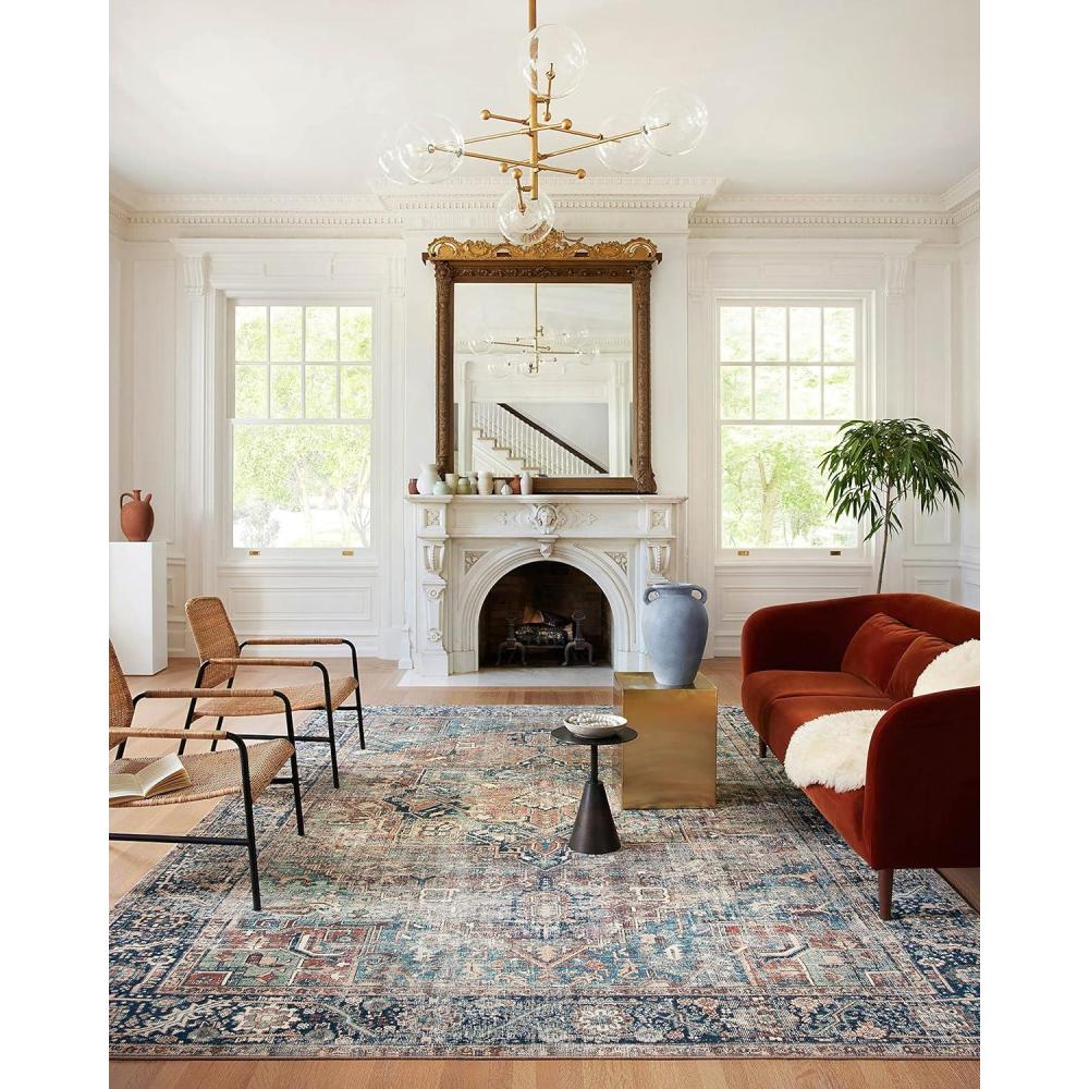 image:imageLoloi Margot Collection MAT04 AntiqueSage 36 x 56 Accent Rug feat CloudPile NoShed Easy Clean Large Patterned Area Rug for Living Room Bedroom Dining AreaTerracotta Lagoon