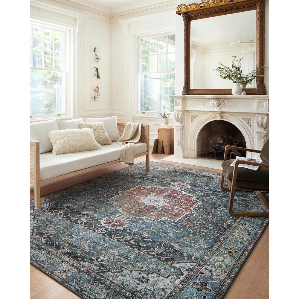 image:imageLoloi Margot Collection MAT04 AntiqueSage 36 x 56 Accent Rug feat CloudPile NoShed Easy Clean Large Patterned Area Rug for Living Room Bedroom Dining AreaOcean Brick