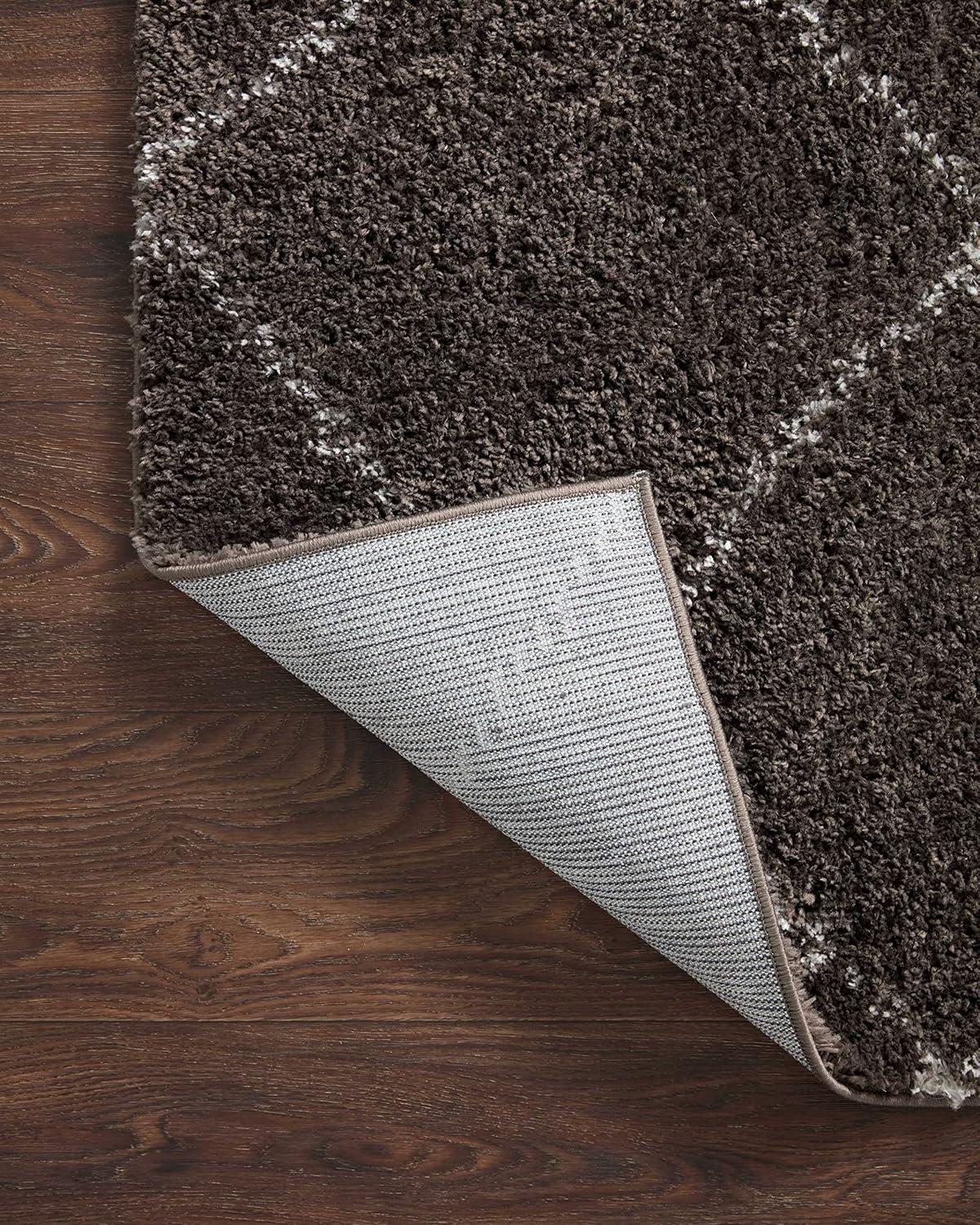 image:imageLoloi Bliss Shag Collection BLS05 GreyWhite 311 x 6 Runner RugBark Grey
