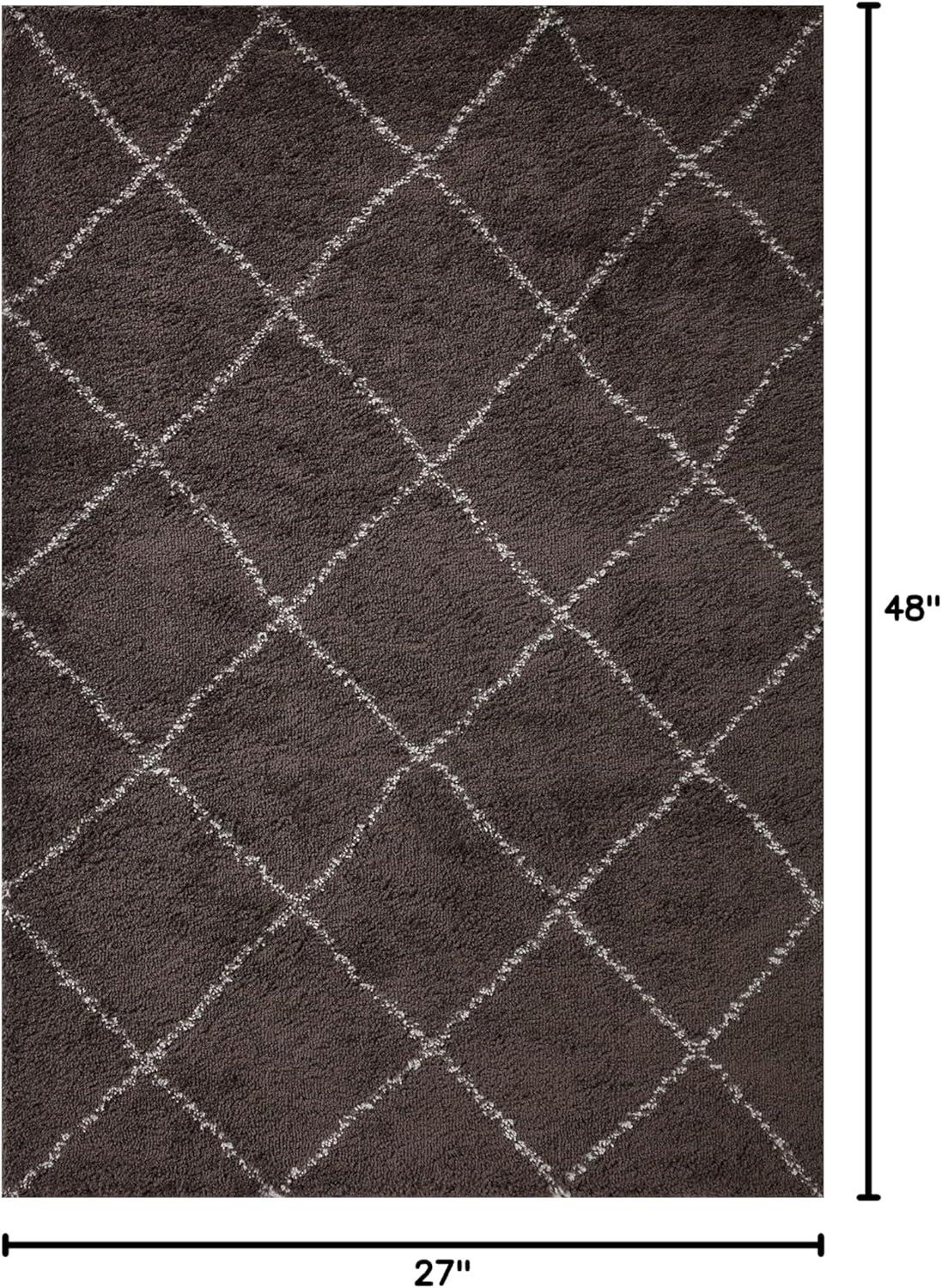 image:imageLoloi Bliss Shag Collection BLS05 GreyWhite 311 x 6 Runner RugBark Grey