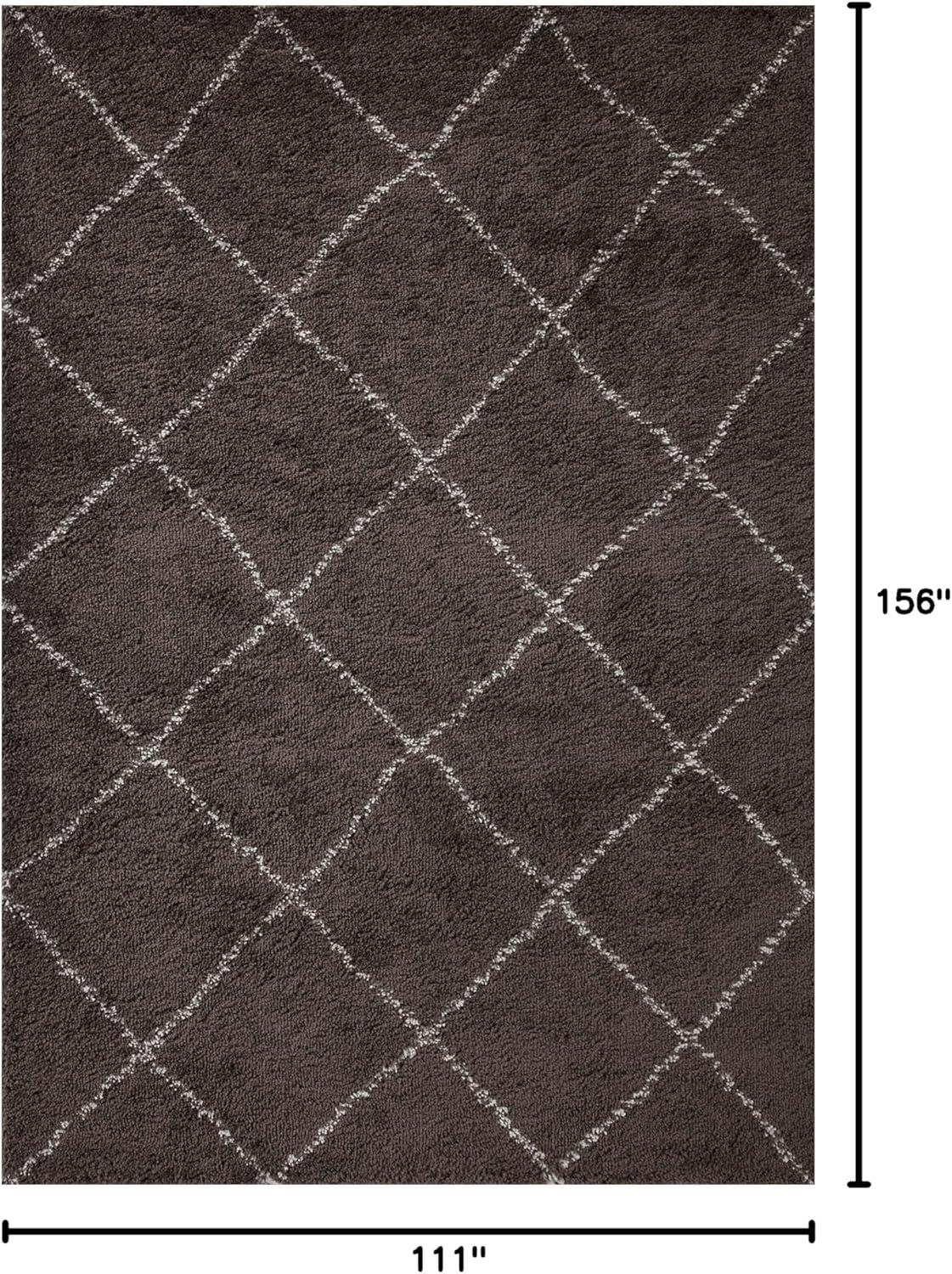 image:imageLoloi Bliss Shag Collection BLS05 GreyWhite 311 x 6 Runner RugBark Grey