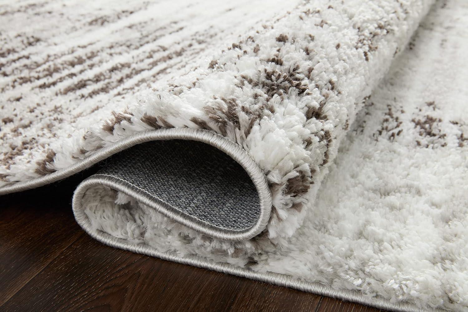 image:imageLoloi Bliss Shag Collection BLS05 GreyWhite 311 x 6 Runner RugGrey Cream